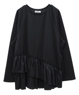 earth music&ecology フリルヘムプルオーバー Black