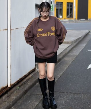 WEGO 【ユニセックス着用ITEM】ショートドロストラインプルオーバー ブラウン