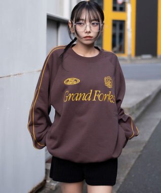 WEGO 【ユニセックス着用ITEM】ショートドロストラインプルオーバー ブラウン