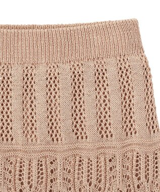 earth music&ecology 【セットアップ対応】透かし編みニットＩラインスカート Beige