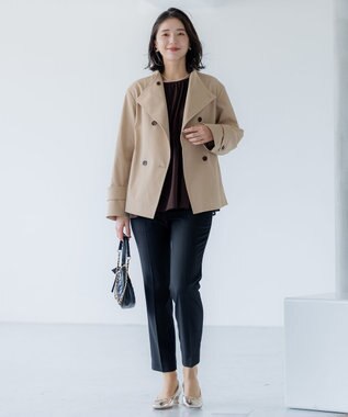 組曲 【WEB限定】T/Rツイルストレッチ テーパードパンツ ブラック系