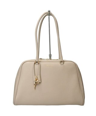 INTER-CHAUSSURES 【CHRISTIAN VILLA】チャーム付きシュリンクレザーハンドバッグ アイボリー