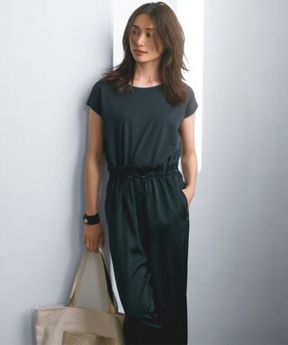 23区 S 【洗える】トリミングジャージー カットソー ブラック系