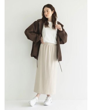 CRAFT STANDARD BOUTIQUE リブロングスカート Gray Beige