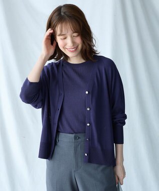 ANY 【2SET】ニットツインセット（半袖ニット＋Vネックカーデ） ロイヤル