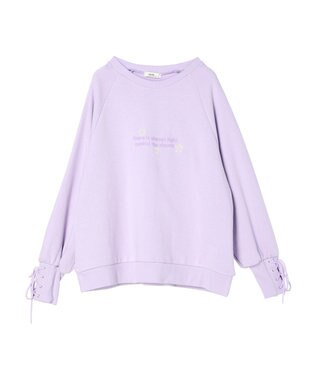 earth music&ecology 袖レースアップウラケプルオーバー Purple