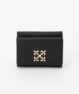 russet 《soeru》モノグラムプレート三つ折りウォレット(SO-397) Black/BE