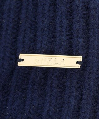 MOONBAT FURLA(フルラ) ラメ折り返しニットキャスケット【日本製】 ネイビーブルー