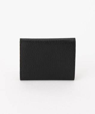 russet 《soeru》モノグラムプレート三つ折りウォレット(SO-397) Black/BE