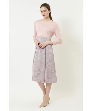 DAKS ペイズリープリントコンビニットワンピース ピンク