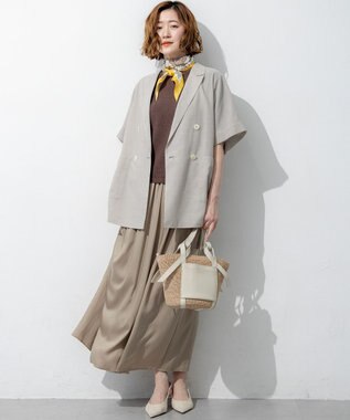 23区 【先行予約】VIOLAd'ORO アバカ レザーポケット 2WAY トートバッグ ホワイト系