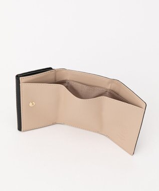 russet 《soeru》モノグラムプレート三つ折りウォレット(SO-397) Black/BE
