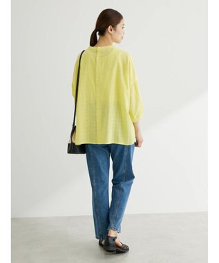 Green Parks Ｉ　ＳＥＴ２点　刺繍７分袖ブラウス＋タンクトップ Yellow