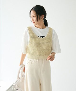 CRAFT STANDARD BOUTIQUE ワッフル編み短丈ニットベスト