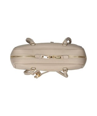 INTER-CHAUSSURES 【CHRISTIAN VILLA】チャーム付きシュリンクレザーハンドバッグ アイボリー