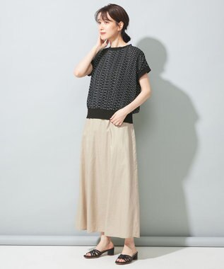 SHARE PARK LADIES 【洗える】リネンレーヨンコーティングウォッシュスカート ベージュ