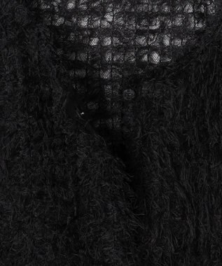 ICB L 【洗える】 フェザーチュール ブラウス ブラック系