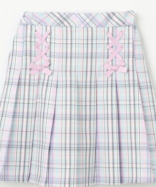 ANY KIDS チェック柄 ガーリー スカパン ミント系
