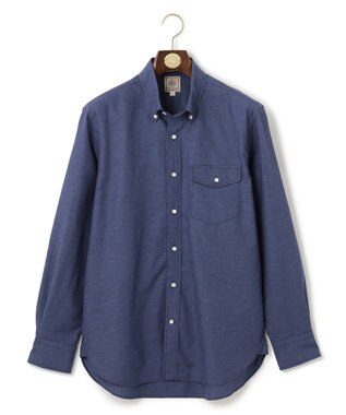 J.PRESS MEN 【HYBRID LINEN】ボタンダウンシャツ ネイビー系