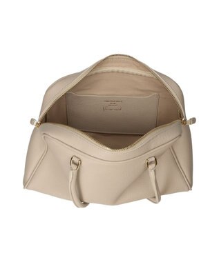 INTER-CHAUSSURES 【CHRISTIAN VILLA】チャーム付きシュリンクレザーハンドバッグ アイボリー