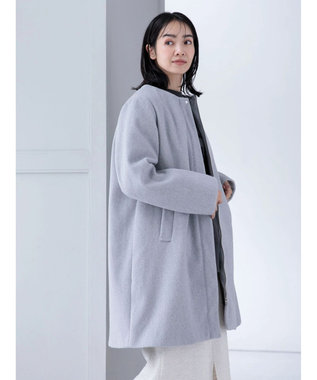 Green Parks ２ｗａｙフード取り外し比翼コート Gray