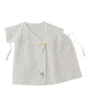 MIKI HOUSE HOT BISCUITS 【50-60cm】 メッシュ素材 総柄短肌着 白