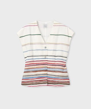 Paul Smith Cairo Stripe Chalk プリント ブラウス