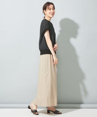 SHARE PARK LADIES 【洗える】リネンレーヨンコーティングウォッシュスカート ベージュ