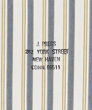 J.PRESS MEN 【クールマックス】サッカーマルチストライプ バンドカラーシャツ ブルー系1