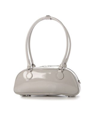 UNBILLION カシュカシュ cachecache / 横長エナメルボストン ライトグレー