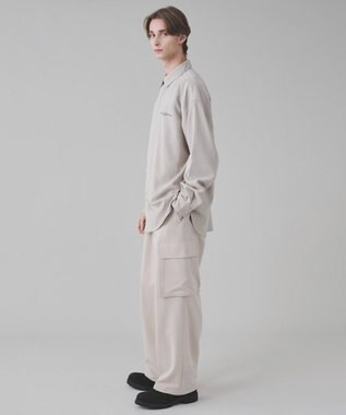 WEGO 【ユニセックス着用ITEM】フィブリルワンポイントBIGシャツ（長袖） ライトベージュ