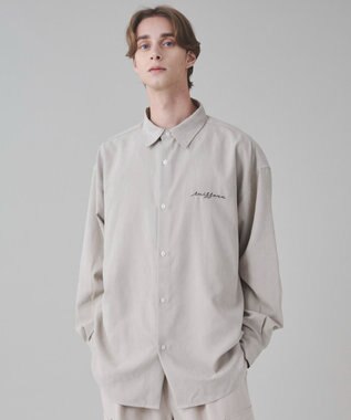 WEGO 【ユニセックス着用ITEM】フィブリルワンポイントBIGシャツ（長袖） ライトベージュ