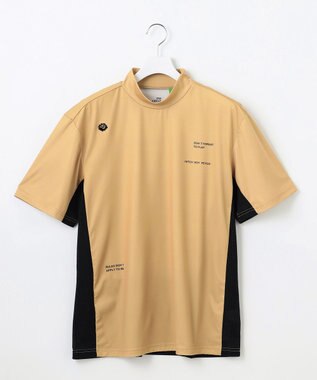 PW CIRCULUS 【吸水速乾 / UV遮蔽率96.3% UVカット / ストレッチ】【MEN】メッシュコンビモックネックT ゴルフ ベージュ系