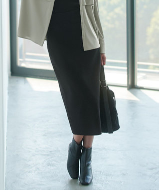 【洗える】 シンセティックダブルフェイス ニットタイトスカート