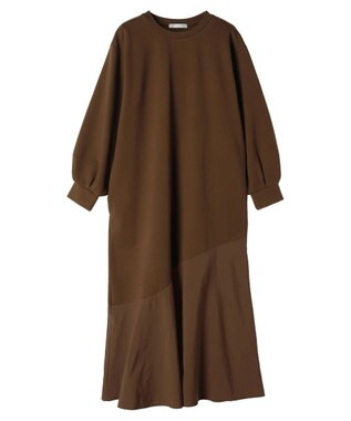 Green Parks armonia．布帛切り替えポンチワンピース Brown