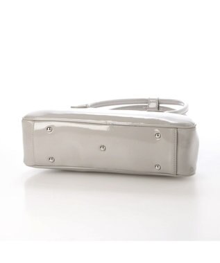 UNBILLION カシュカシュ cachecache / 横長エナメルボストン ライトグレー