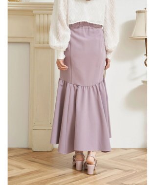 earth music&ecology ギャザー切替マーメイドスカート Grayish Pink