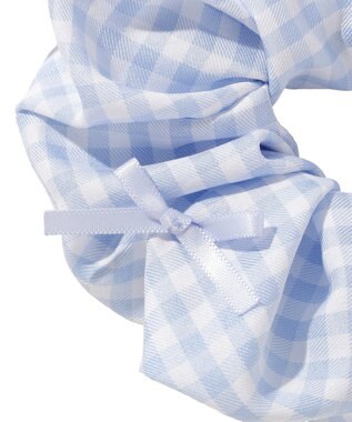 Maison de FLEUR ブルーマニアリボンギンガムシュシュ Light Blue