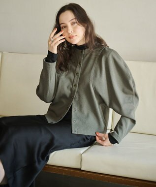 #Newans ラウンドスリーブカーディガン カーキ