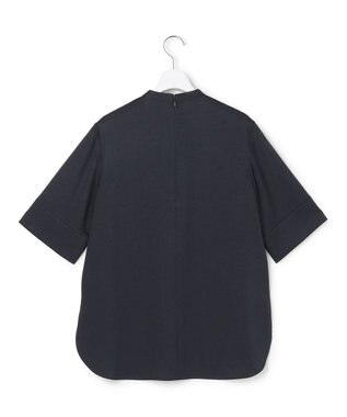 ICB 【先行予約】ストレッチシルキーツイル タイブラウス ネイビー