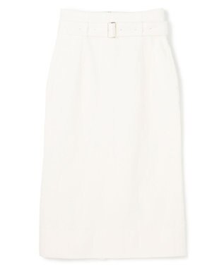 BEIGE， 【洗える・Oggi ８月号掲載】NAVIGLIO / ベルト付きハイウエストデニムスカート White
