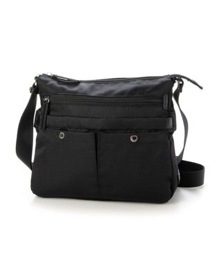 LA BAGAGERIE フロントポケット　スクエアナイロンショルダー　Sサイズ ブラック