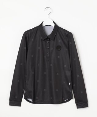 23区GOLF 【WOMEN】ワッペンプリント鹿の子シャツ ブラック系