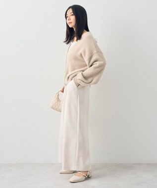 earth music&ecology ミニラメシャギーカーディガン Light Beige