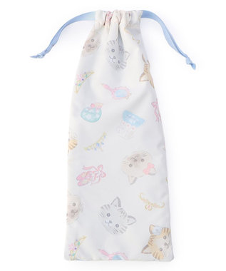 Chacott Cat半メッシュ巾着S オフホワイト