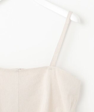 23区 L 【洗える】リネンレーヨンストレッチ キャミソール ブラウス ベージュ系