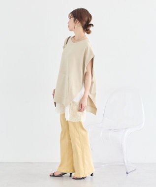 earth music&ecology ピグメントカンガルーポケットプルオーバー Beige