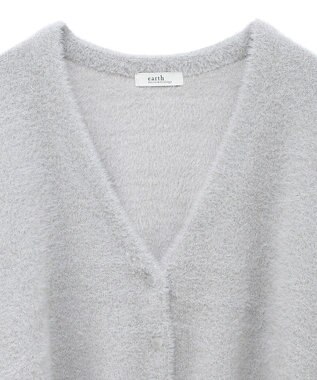 earth music&ecology ミニラメシャギーカーディガン Light Gray