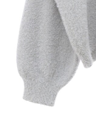 earth music&ecology ミニラメシャギーカーディガン Light Gray