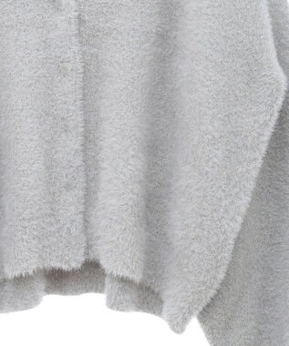 earth music&ecology ミニラメシャギーカーディガン Light Gray